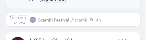 screenshot.
come appare in timeline su phanpy un messaggio filtrato